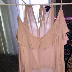 Strap shirt with ruffles